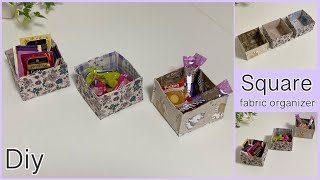 ミニ四角小物入り作り方, How To Make Mini Square Fabric Organizer, Easy Sewing Tutorials, Diy