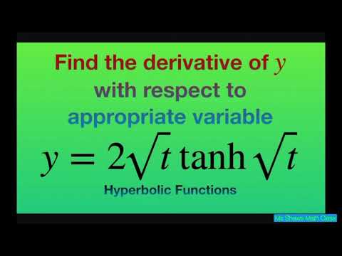 Find derivative of y = 2 sqrt(t) tanh sqrt(t) with respect to t. Hyperbolic functions