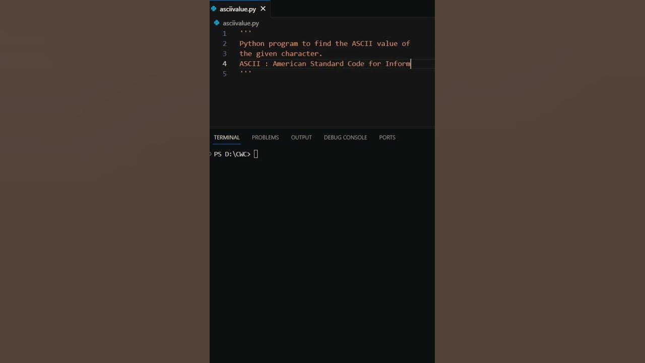 #python program to find the ASCII value..🧑‍💻 - YouTube