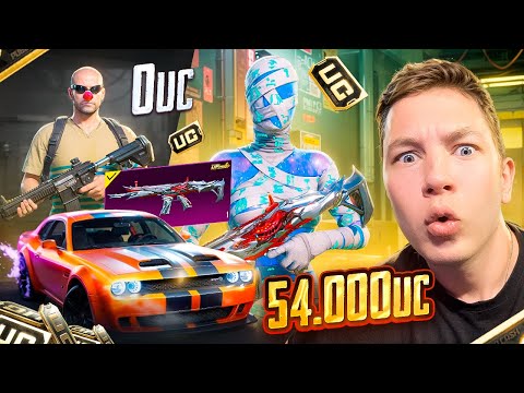 $54 000 UC 🔥 ЭТО САМАЯ ТЯЖЁЛАЯ ПРОКАЧКА АККАУНТА ПОДПИСЧИКУ! В PUBG MOBILE, С ВЕБКОЙ, РЕАКЦИЯ!
