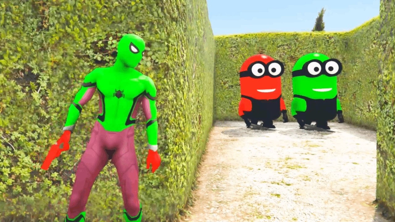 GTA 5 Funny Ragdoll Spiderman vs Blue Minion Epic Episode #13