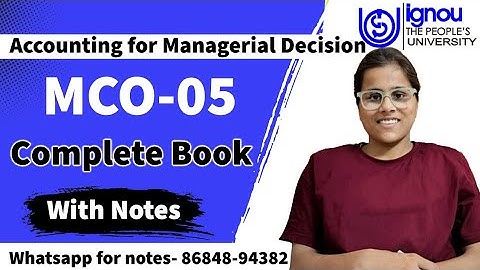 MCO 05 Accounting for Managerial Decision in Hindi.Mco-05 Important units question with answer Hindi