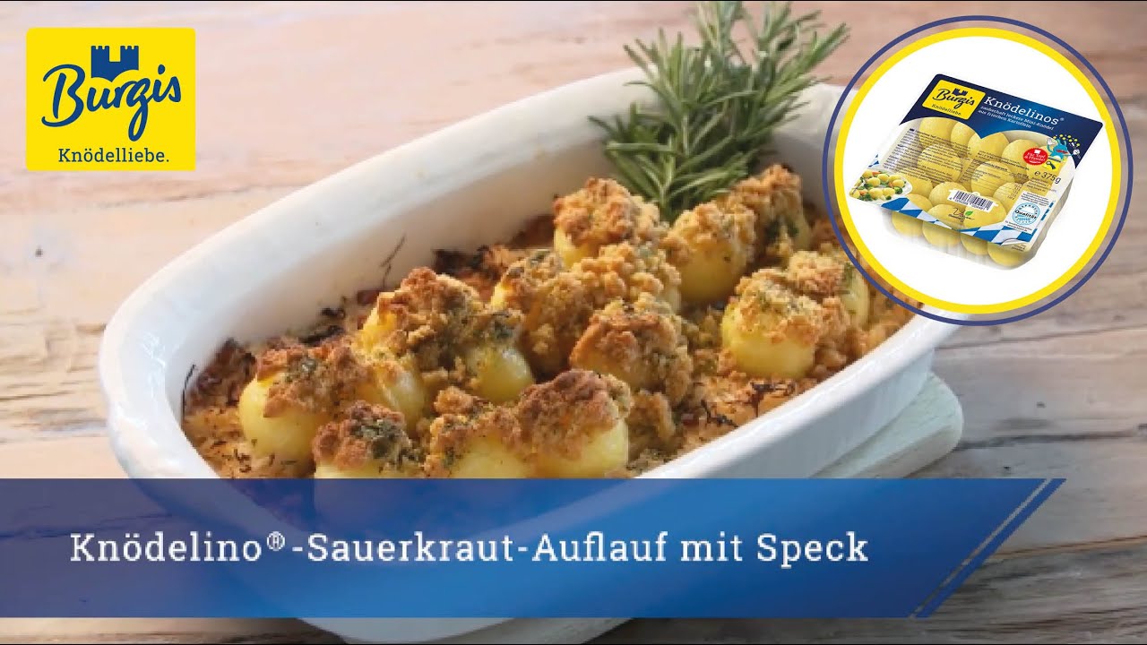Sauerkraut-Speck-Auflauf mit Knödelinos® | Burgis