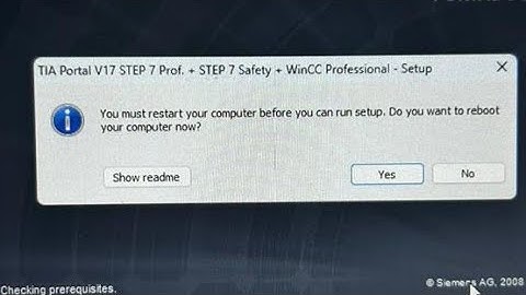 You must restart your system before you can run setup. Do you want to reboot your computer now