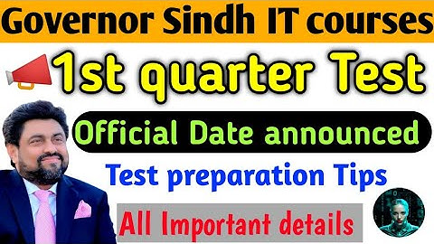Governorsindh IT 1st quarter Test (Typescript)date announced | important msg watch till end #viral