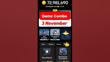 Gemz Daily Code Today 3 November | Gemz Daily Code | Gemz Daily Combo Today