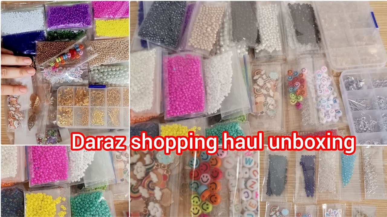 Daraz unboxing/Beads kit haul/Jewellery making supplies YouTube