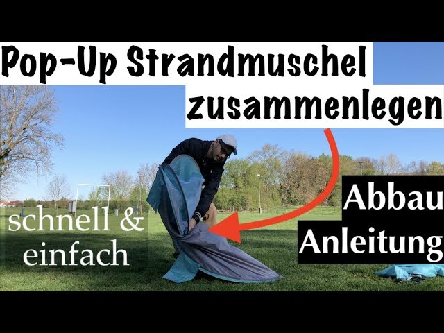 Pop Up Strandmuschel Zusammenlegen So Schnell Einfach Gehts Youtube