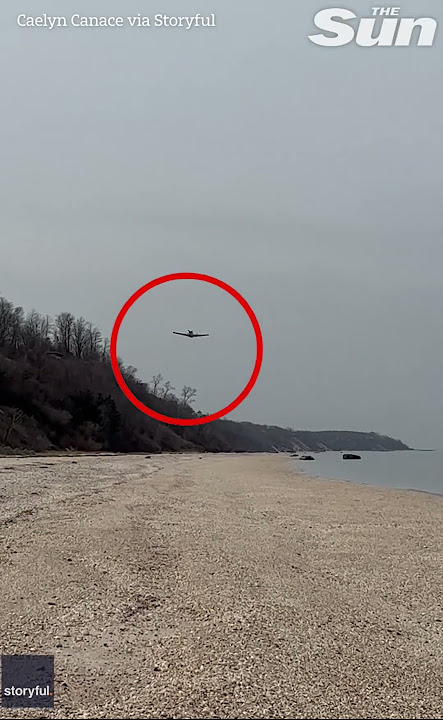 Plane makes emergency crash lading on Long Island beach #shorts ✈️