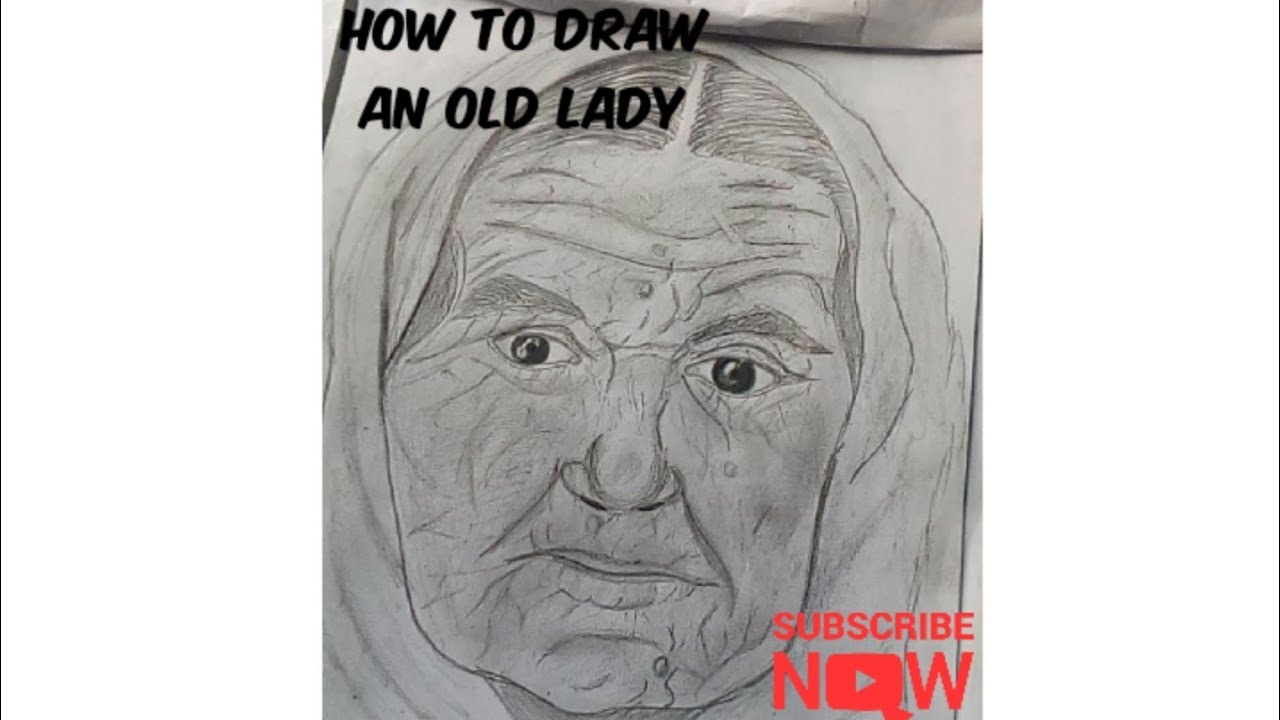 How to Draw an Old Lady || Face Drawing - YouTube