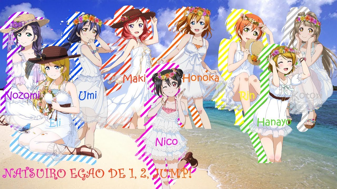 Natsuiro Egao de 1,2,Jump! - Color Coded + Lyrics【ROM/ENG/ESP
