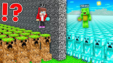 JJ and Mikey: POOR vs RICH Creeper Army Survive Battle in Minecraft ?- Maizen Stories