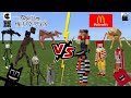 Trevor Henderson Creatures VS Mcdonalds (Siren Head invades Mcdonalds) Minecraft PE