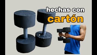 Como hacer mancuernas de 4,6,8,10,12 kilos de cartón (pesas caseras)