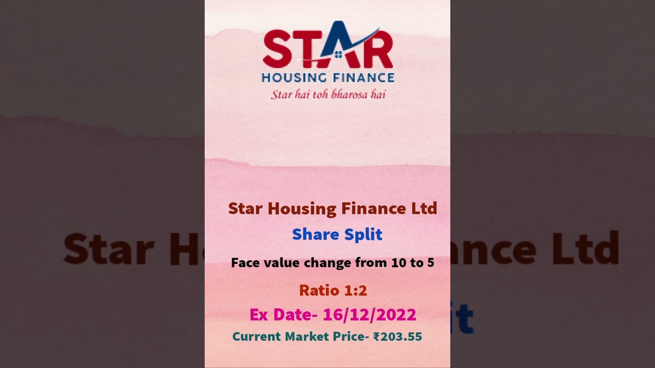 Star Housing Finance Ltd Share Split