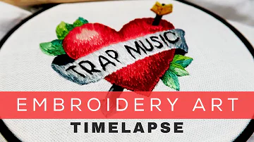 Hand Embroidery - I💖TRAP MUSIC 🎶 Thread Painting Needle Art