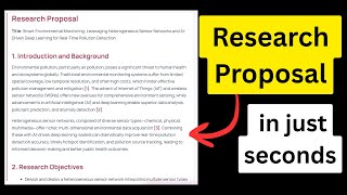 Create a Complete Research Proposal Instantly Using This Free AI Tool