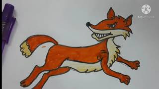 كيفيه رسم ثعلب سهل | رسم ثعلب سهل | how to draw fox | رسم ثعلب  ماكر بالالوان