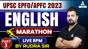 UPSC EPFO APFC 2023 ENGLISH MARATHON TOP MCQ BY RUDRA SIR