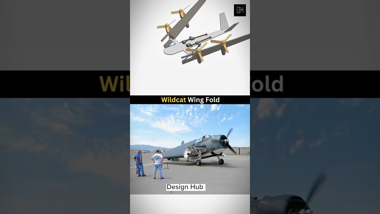 Wildcat Wing Fold Mechanical 3D Cad Design Animation Aircraft