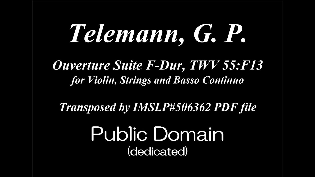Telemann, G. P. _ Ouverture Suite in F-Dur, TWV 55:F13