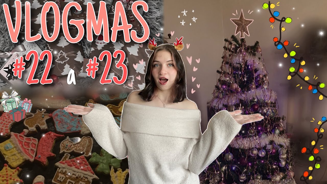 VLOGMAS 22 a 23 | perníčky, balení dárků atd | Leňuš
