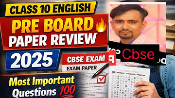🔥Class 10 English pre board paper Review with solution 2025 / english important questions class 10th