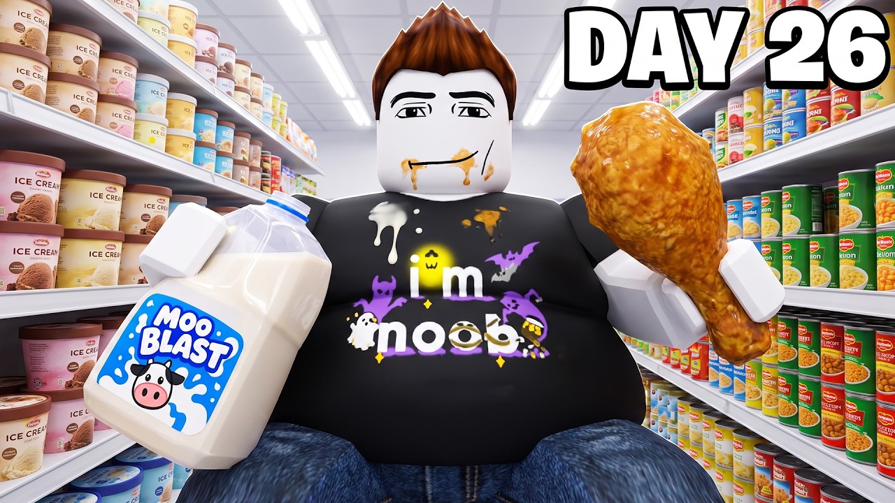 กินของให้หมดห้างรับ 30 ล้านบาท Eat Everything in Store Roblox