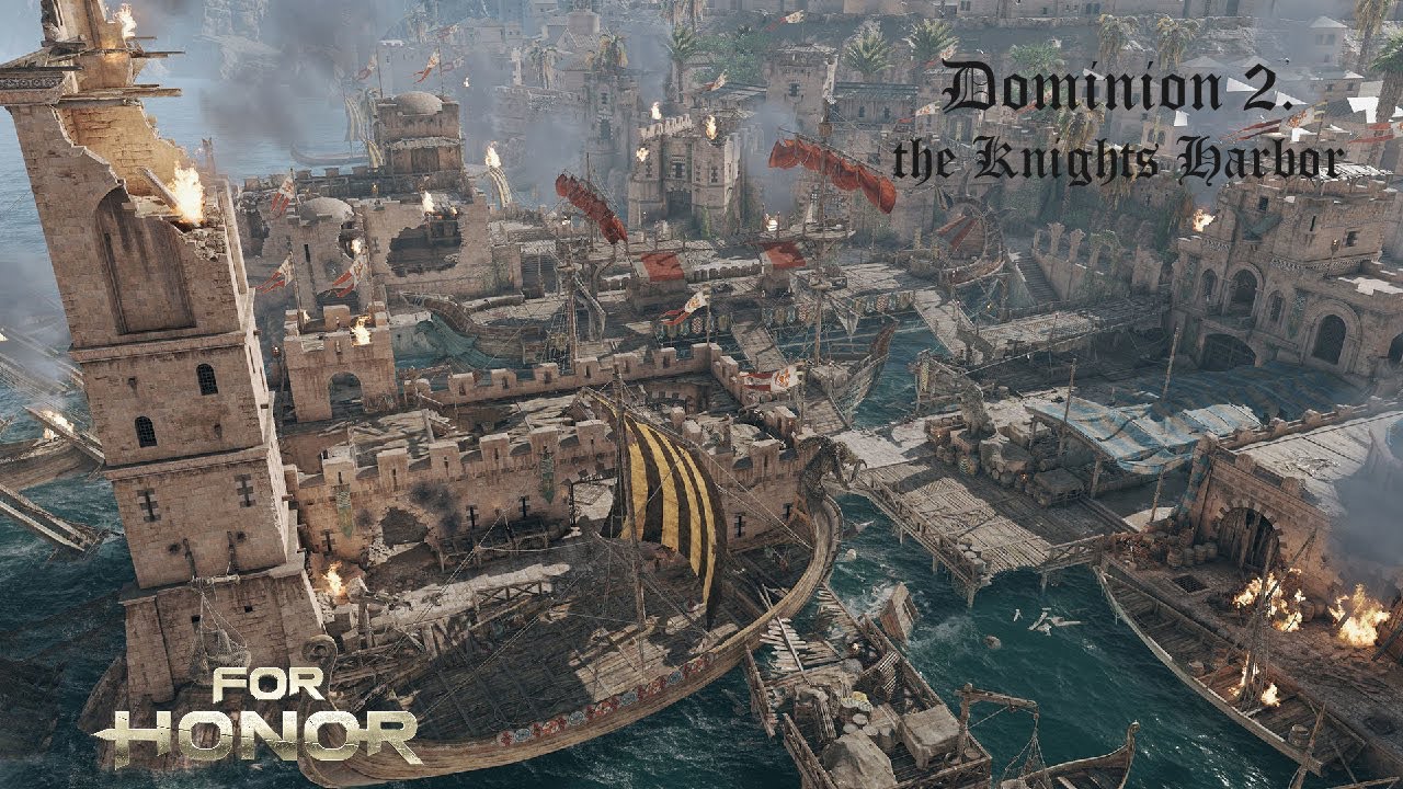 For Honor, PVP 4v4 Dominion in the Knights Harbor map / 2.