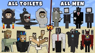 All Skibidi Toilets vs All Cameraman, Speakerman, TV man & G-Man in Minecraft Mob Battle