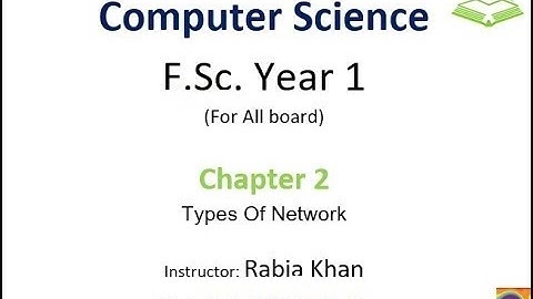 FSc Computer Science Book 1, CH 2, LEC 33: Types Of Network