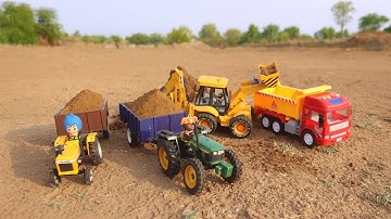 JCB 4CX Sand Loading | Tata Tipper & Tractor Work