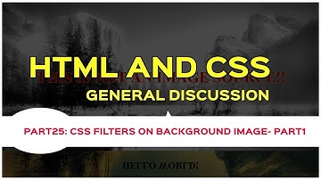 CSS Trick- CSS Filters on Background Image- Part1