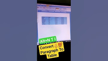 Convert paragraph to table💯 alt(Hold)+N-T-I #shortvideo #shortcutkeys #computer #viral