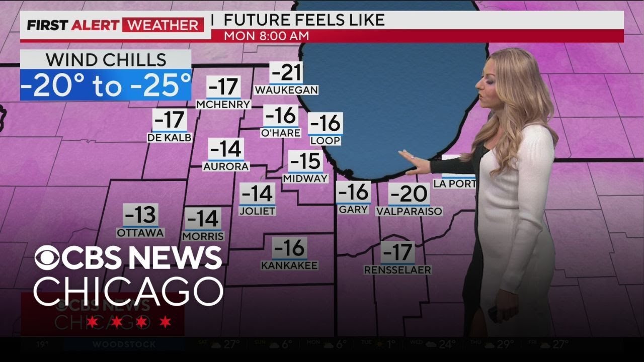 Brutal cold and wind chills arriving in Chicago area - YouTube