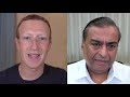 Sh Mukesh Ambani and Sh Mark Zuckerberg in discussion at Facebook Fuel For India 2020.