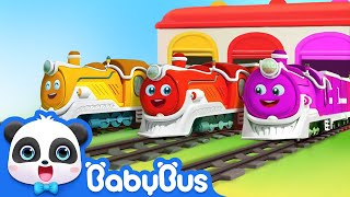 Train Song | Cars for Kids | Ambulance, Police Car, Fire Truck | Kids Cartoon | BabyBus