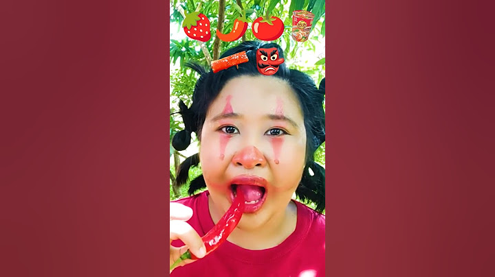 กินตามอิโมจิ❤️ สีแดง 🍓🌶️🍅🍜🦀👺 #กินตามอิโมจิ #กินอาหาร #กิน #eating #halloween