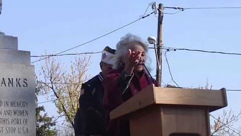 Rose Marie Raccioppi addressing V F W post 1615 Ve...