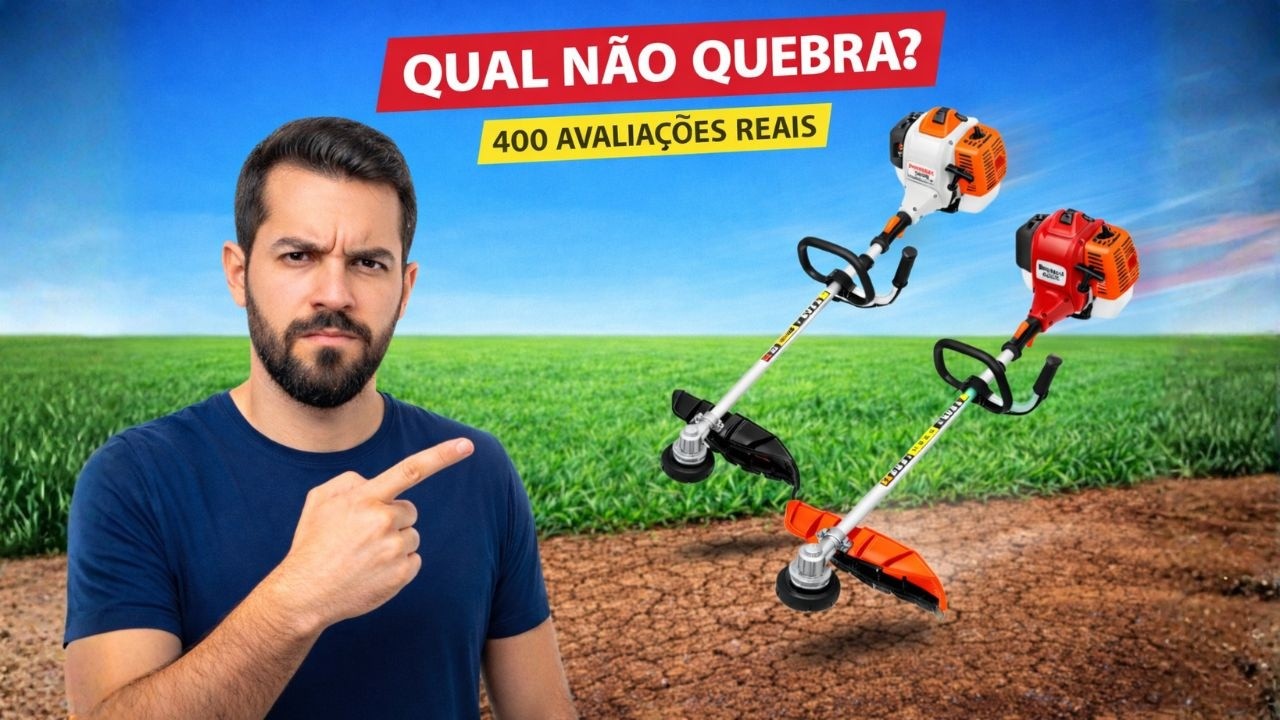 Melhor Roçadeira a Gasolina Custo Benefício 2026 | Analisei 400 Reclamações Reais