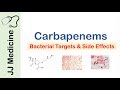Carbapenems | Bacterial Targets, Mechanism of Action, Side Effects
