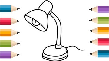 How to draw a Table Lamp step by step | Lamp drawing for kids | Table Lamp Drawing Easy 🎨🎨