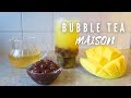 Bubble tea mangue fait maison   perles de tapioca de a  z et sirop de mangue 