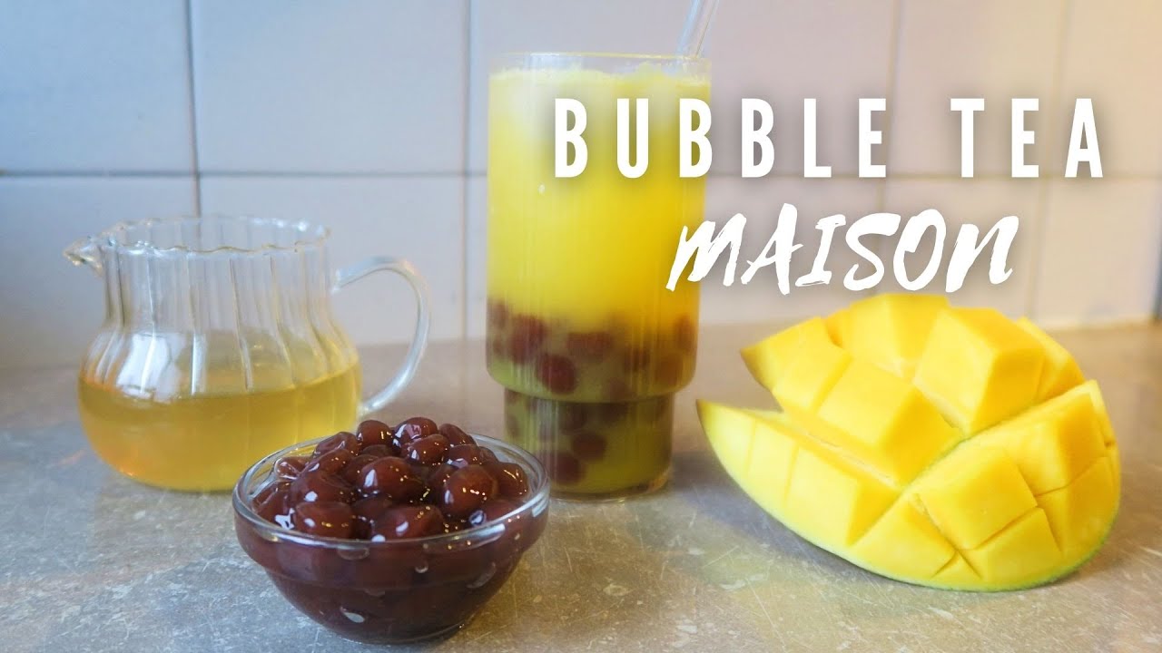 BUBBLE TEA MANGUE FAIT MAISON 🧋🥭 - Perles de tapioca de A à Z et sirop de mangue ✨