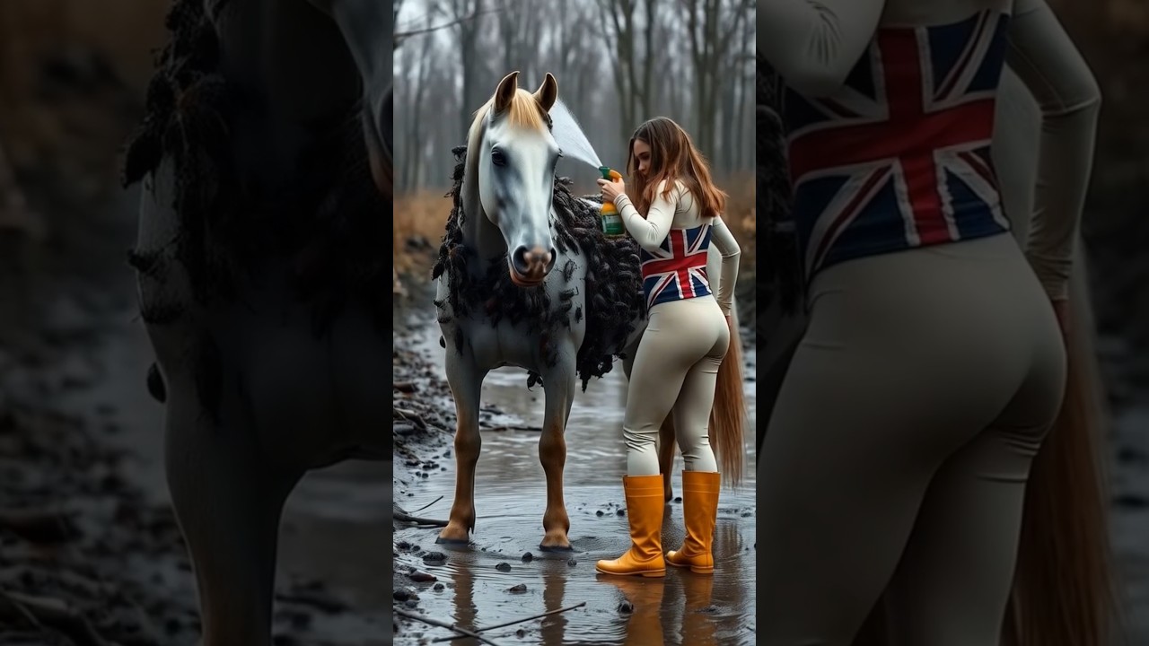 A british rescuer team saves her horse from thousands of insects 