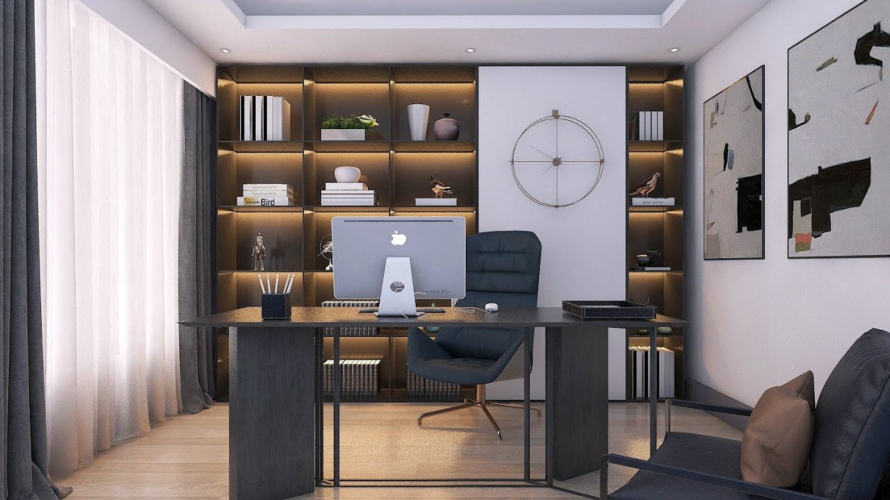3ds Max Office Interior Modelling tutorial Seen in Vray rendering setup ...