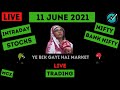 Live Intraday Trading on 11 june 2021 | Nifty Trend Today | Banknifty Live Intraday Strategy Today