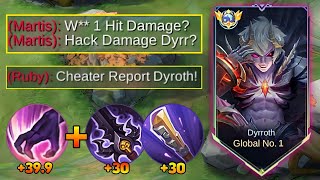 DAMAGE DYRROTH HYPER IN SOLO RANK GAME?! THEY THINK IM USING HACK (99.9% 1 SHOT)
