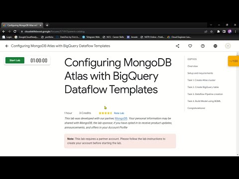 Configuring MongoDB Atlas with BigQuery Dataflow Templates [ GSP 1105 ] Solution