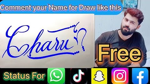 Charu Name Signature Calligraphy Status | How to Cursive write with cut Marker #charu @charu